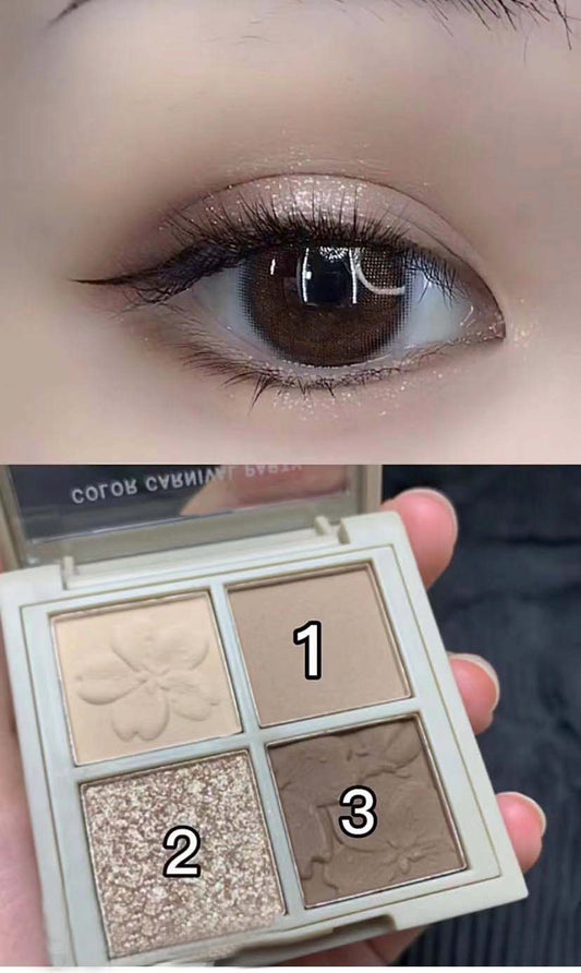 4-color eyeshadow is easy to color-FloweryConcubine