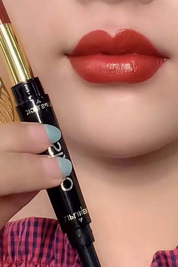 1,,pen lipstick|double lipstick|FloweryConcubine